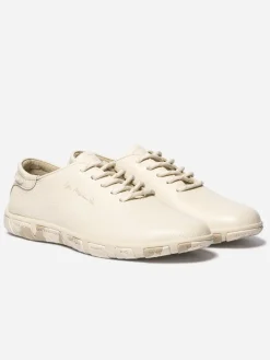 Tennis en cuir femme ecru camo JAZARU