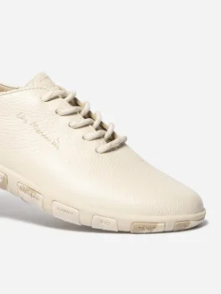 Tennis en cuir femme ecru camo JAZARU