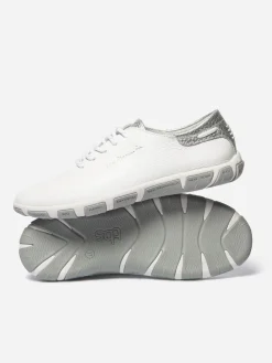 Tennis en cuir femme extra blanc et silver JAZARU