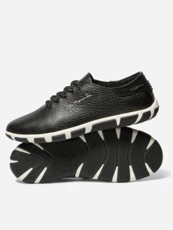 Tennis en cuir femme noir et blanc JAZARU