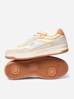 Tennis en cuir femme vanille et ciel ALMERIA