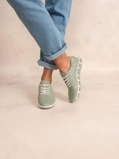 Tennis en cuir femme vert JAZARU