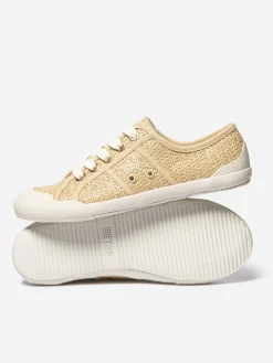 Tennis en toile femme beige raphia OPIACE