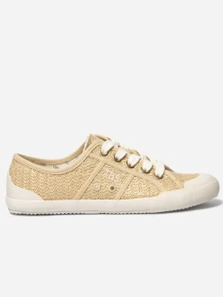 Tennis en toile femme beige raphia OPIACE