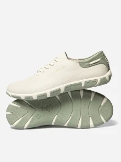 Tennis en toile femme python blanc et argile JAZARU