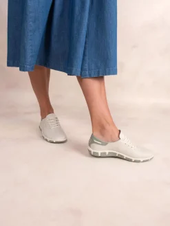 Tennis en toile femme python blanc et argile JAZARU