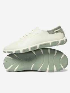 Tennis en toile femme python blanc et argile JAZARU
