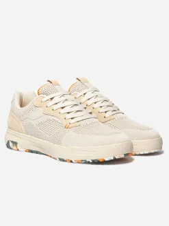 Tennis en toile homme creme et orange NEOPOLE