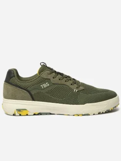 Tennis en toile homme kaki et jaune NEOPOLE