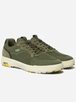 Tennis en toile homme kaki et jaune NEOPOLE