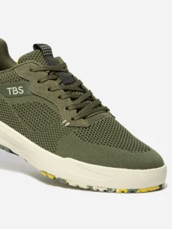 Tennis en toile homme kaki et jaune NEOPOLE