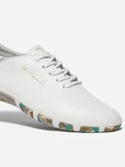 Tennis Femme Confort Cuir Blanc Semelle Kaki JAZARU