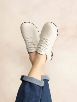 Tennis Femme Confort Cuir Blanc