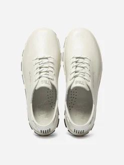 Tennis Femme Confort Cuir Blanc