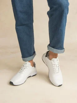 Tennis Femme Confort Cuir Blanc