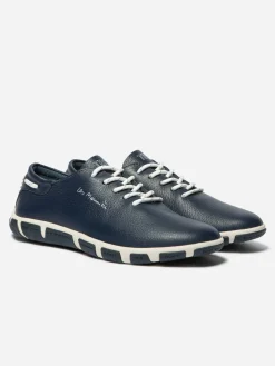 Tennis Femme Confort Cuir Bleu