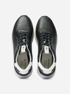 Tennis Femme Confort Cuir Bleu