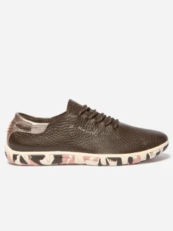 Tennis Femme Confort Cuir Camo Marron JAZARU