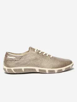 Tennis Femme Confort Cuir Coloris Bronze JAZARU