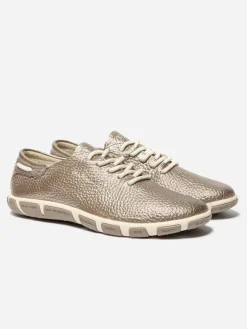 Tennis Femme Confort Cuir Coloris Bronze JAZARU