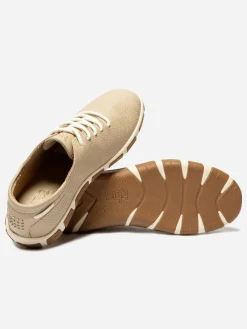 Tennis Femme Confort Cuir Crème Or JAZARU
