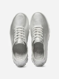 Tennis Femme Confort Cuir Gris JAZARU