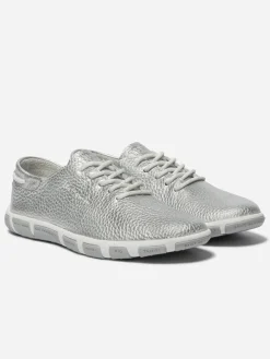 Tennis Femme Confort Cuir Gris JAZARU
