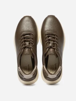 Tennis Femme Confort Cuir Marron JAZZRUN