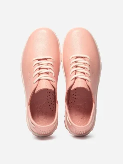Tennis Femme Confort Cuir Rose Clair JAZARU