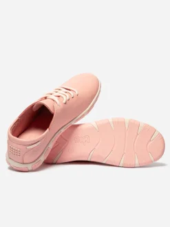 Tennis Femme Confort Cuir Rose Clair JAZARU