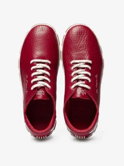 Tennis Femme Confort Cuir Rouge