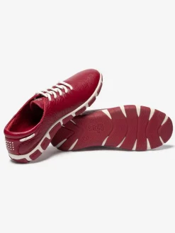 Tennis Femme Confort Cuir Rouge