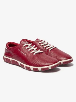 Tennis Femme Confort Cuir Rouge
