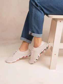 Tennis Femme Confort Textile Recyclé Rose Clair