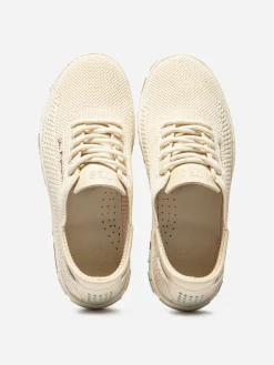 Tennis Femme Confort Textile Recyclé Ecru Semelle Multico JAZARIA