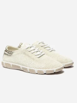 Tennis Femme Confort Textile Recyclé Blanc chiné JAZARIA
