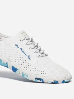 Tennis Femme Confort Textile Recyclé Blanc & Bleu