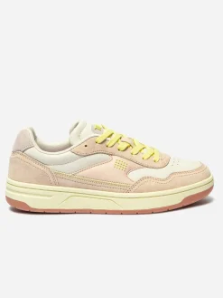 Tennis Femme Cuir Nubuck Rose ALMERIA