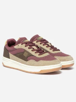 Tennis Femme Cuir Nubuck Rouge ALMERIA