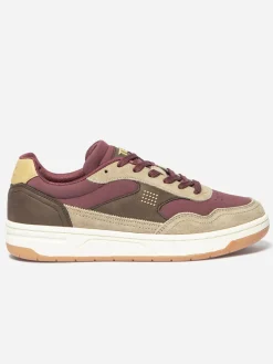 Tennis Femme Cuir Nubuck Rouge ALMERIA