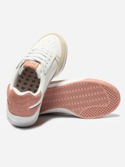 Tennis Femme Cuir Rose et Blanc CORALIE