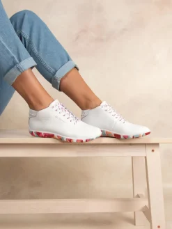 Tennis Femme Mid-cut Cuir Blanc
