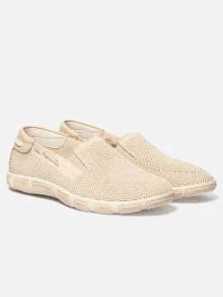 Tennis Femme Slip-on Textile Beige