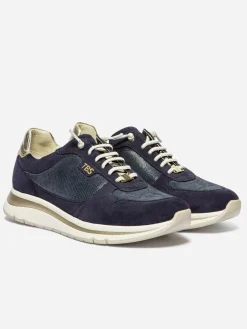 Tennis Femme Textile Marine et Or BLOLACE