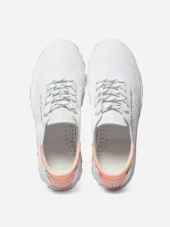 Tennis Femme Textile Recyclé Blanc et Goyave