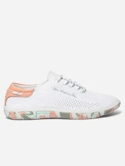Tennis Femme Textile Recyclé Blanc et Goyave