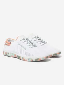Tennis Femme Textile Recyclé Blanc et Goyave