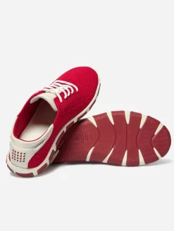 Tennis Femme Textile Recyclé Rouge