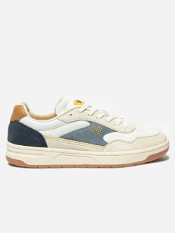 Tennis Homme Cuir Nubuck Bleu et Blanc ALMERIO