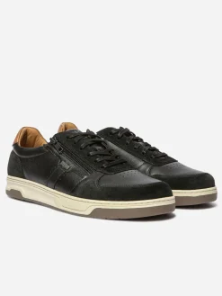 Tennis Homme Doublée Cuir Noir et Camel THEOZIP